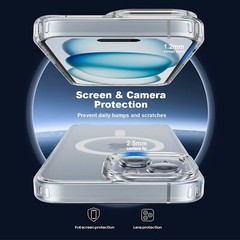 For Apple iPhone 16 15 14 13 12 Pro Max 11 Plus Clear Case Plating Mag Cover