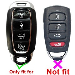 2Pcs Rubber 4 Buttons Key Fob Remote Cover Case Protector Keyless 2Pcs Black