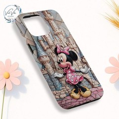 Minnie in Castle , Disney Stained Glass Effect Phone Case, Disney 3D Mosaic Toug