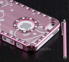 Bling Diamo Crystal Plastic Aluminum Decoration Case Cover Skin for iPhone 5 5s