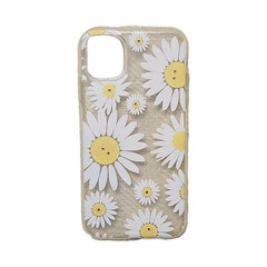iPhone 11 Case Clear Daisy Floral Pattern Non-Slip Rigid Plastic Cover