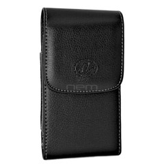 Black Vertical Leather Case with Belt Clip Pouch Holster 4.25 x 2.4 x 0.6 inch