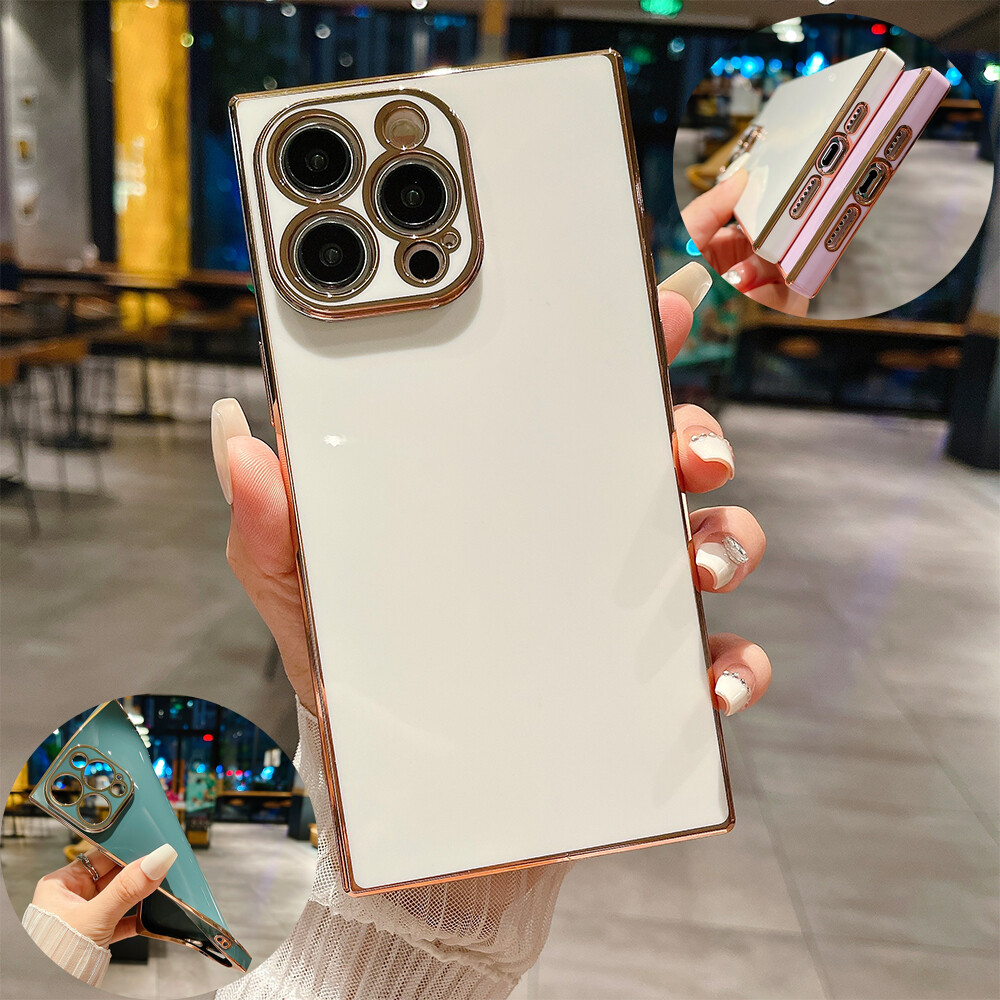 Electroplated Solid Color Case Cover For iPhone 15 Pro Max 14 13 12 XR 7