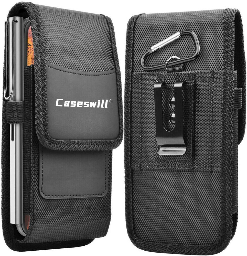 For iPhone 15 14 Plus 13 12 11 Pro XS Max XR Case Nylon Belt Clip Holster Pouch