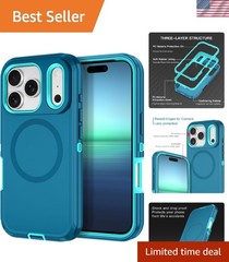 Rugged Turquoise iPhone 17 Pro Max Case with MagSafe and 3-Layer Shockproof P…