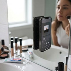 2Pcs Black Silicone 28-Grid Double Sided Suction Cups for Phone Mirror Mount