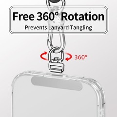 Phone Tether Lanyard Tab 360° Swivel Clip Ultra Thin Stainless Steel