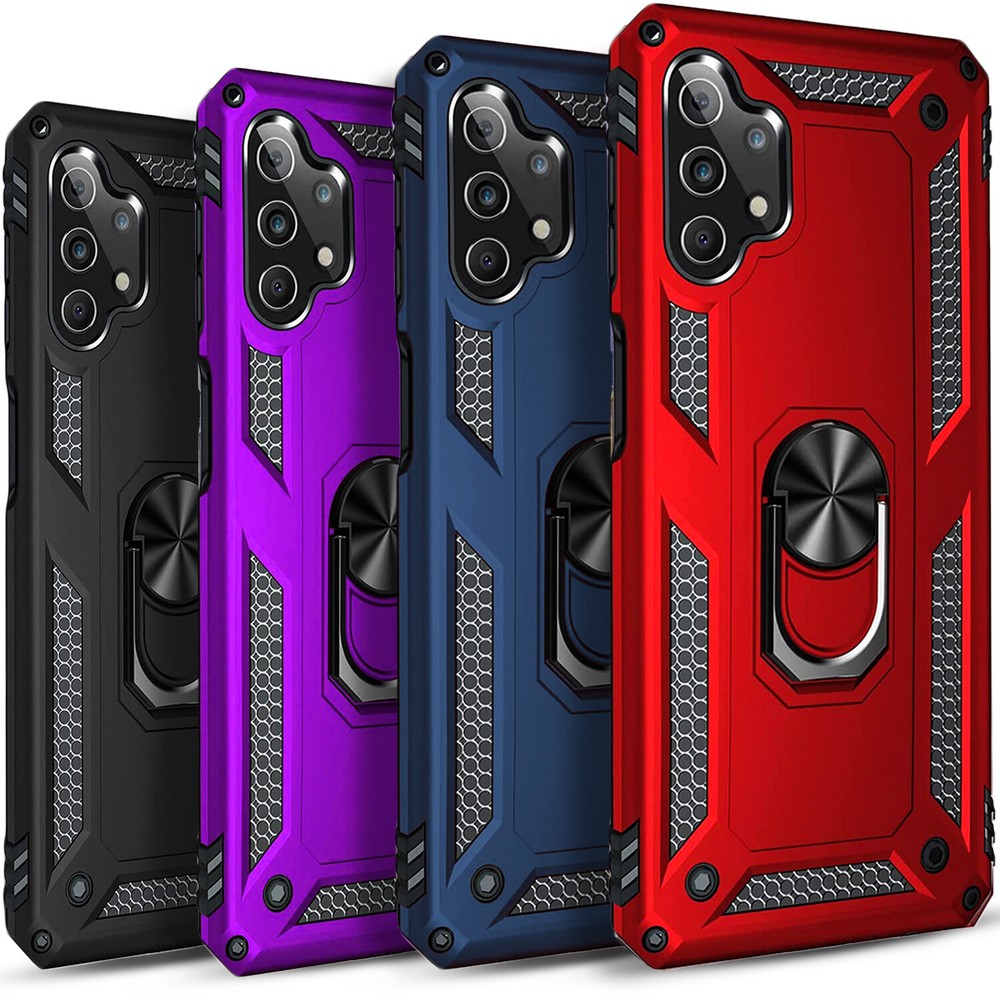 For Samsung Galaxy A32 5G Phone Case Cover Kickstand + Tempered Glass Protector