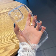 Shockproof Clear Silicone Case For iPhone 13 14 15 16 17 Pro Max Plus Back Cover