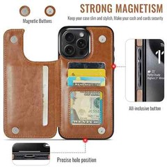 Wallet Case for iPhone 16 15 14 13 12 11 Pro Max 7 8 SE with Screen Protector