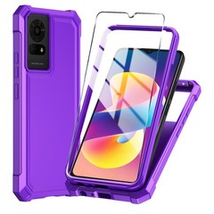 for TCL K23 Case K24 TCL50LE Phone T434D with Tempered Glass Purple
