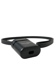 Dolce&Gabbana Women Black Airpods Case 100% Leather Solid With Strap Mini Cover