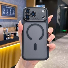 Shockproof Frosted Magnetic Case w Detachable Lens Cover For iPhone 17 16 15 Pro