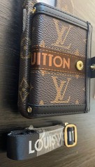 iphone 15 Regular Crossbody Brown Checkered Crossbody Phone Case