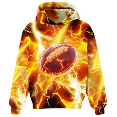 Boys Girls Hoodies Football Yellow Lightning Hoodie Cool Pullover Sweatshirt …