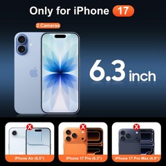 Temdan for iPhone 17 Case Clear with Screen Protector, 17, A-Clear