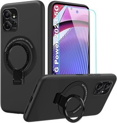 Magnetic Black Phone Case Bracelet Holder with Soft Gel Ring Folding Holder Case