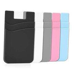 Phone Wallet, Card Holder for Back 10x8x1cm Black+White+Gray+Pink+Light Blue