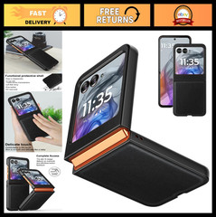 Slim Fit Leather & Hard PC Case for Moto Razr 2024/2025 5G, Ultra-Thin Shockproo
