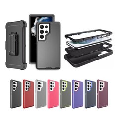 Samsung Galaxy S23/Plus/Ultra Heavy Duty Hybrid Defender Rugged Case w/ Holster
