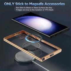 For Samsung Galaxy S24 Ultra Plus Clear Case Magnetic Mag Safe Plating Cover