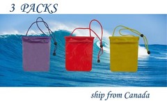 3 Packs Universal Waterproof Case Big Phone Dry Bag Pouch Multiple Color Unisex 