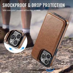 Wallet Case for iPhone 16 15 14 13 12 11 Pro Max 7 8 SE with Screen Protector
