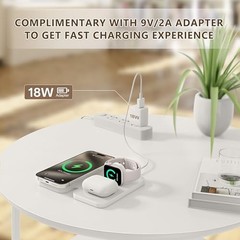2026 Traveling Portable Wireless Mag-Safe Fast Charging Station,Magnetic Black