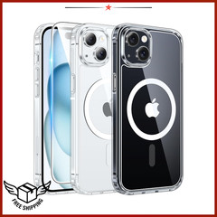FNTCASE MagSafe Clear Case iPhone 15/14/13 w/ Screen Protector