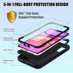 for iPhone 15 Max Case with Screen Protector, Heavy Duty Camo for Men Boys [M…