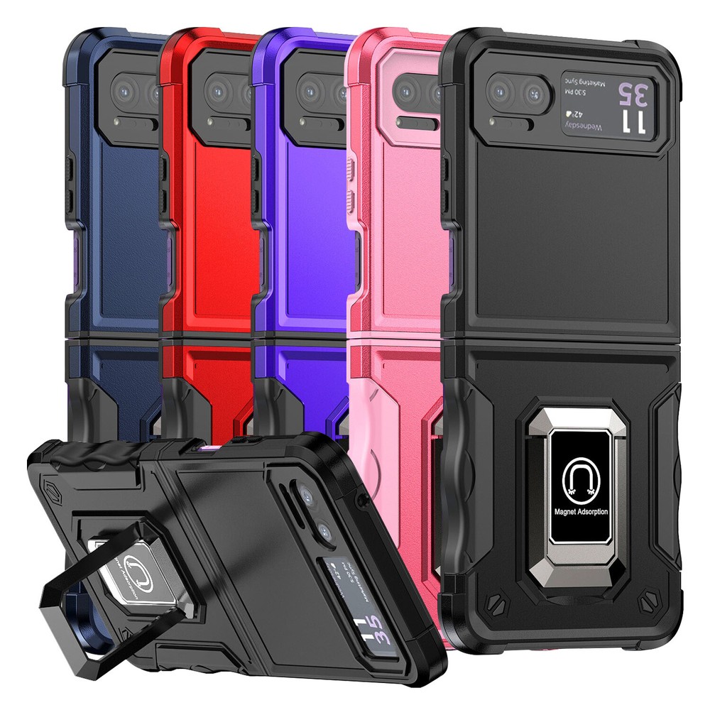 For Motorola Razr 2023/Razr 40 Case Defender Metal Ring Magnetic Kickstand Cover