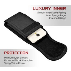 Black Vertical Heavy Duty Rugged Belt Clip Case Pouch For GreatCall Lively Flip