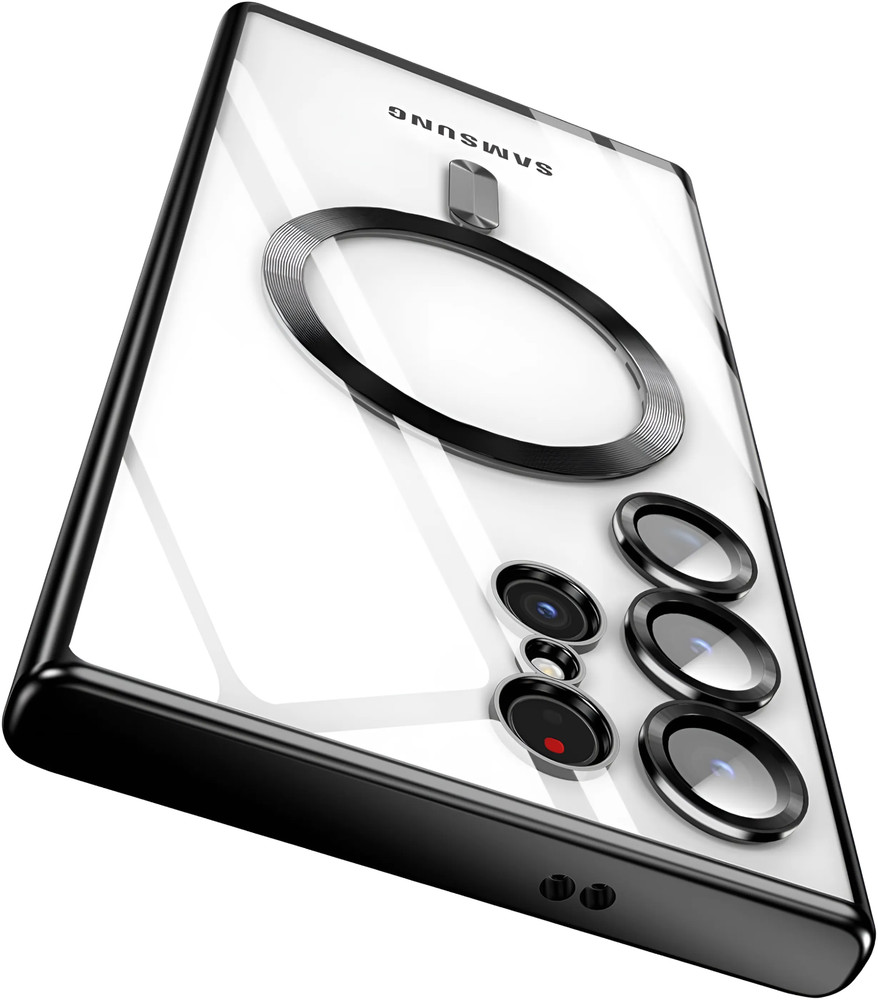 For Samsung Galaxy S24 Ultra Plus Clear Case Magnetic Mag Safe Plating Cover