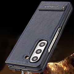 For Samsung Galaxy Z Fold6/5/4/3 Premium Leather Shockproof Case Kickstand Cover
