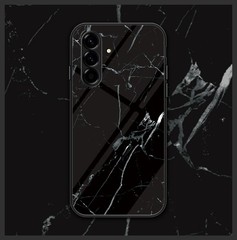 For Samsung Galaxy A57, Luxury Hybrid Armor Marble Glass Soft Bumper Case Cover