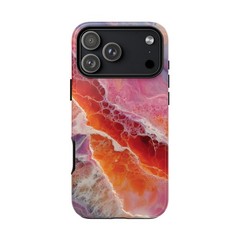 Phone Ink – iPhone/Galaxy/Pixel Case – Coral Marble Waves Geode Liquid