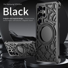For Samsung Galaxy S23/S24/S25 Ultra Aluminum Metal Rugged Case 360°Spin Stand