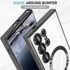 For Samsung Galaxy S24 Ultra Plus Clear Case Magnetic Mag Safe Plating Cover