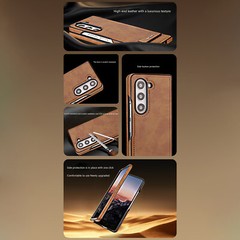 For Samsung Galaxy Z Fold6/5/4/3 Premium Leather Shockproof Case Kickstand Cover