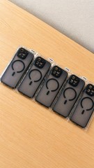 MagSafe Compatible Matte TPU Case for iPhone 12 Pro Max, Black/Clear, 5-Pack