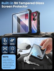 i-Blason for Galaxy Z Flip 7 Case with Stand/Clip Tempered Glass ScreenProtector