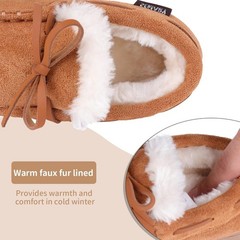 ‘ Moccasin House Shoe with Indoor Outdoor Memory Foam Sole Protection Slipper…