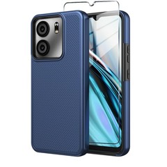 For BLU View 5 Phone Case with Tempered Glass Screen Protector,Dual Layer Heavy