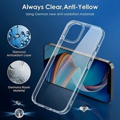 For iPhone 15 14 13 12 11 Pro Max Lot Soft Silicone Clear Cover Shockproof Case