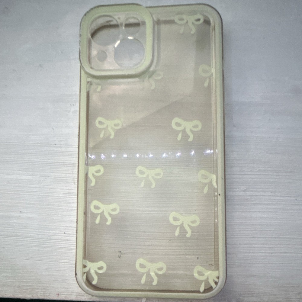 iPhone 14 case, Cream Bow Pattern, Bows Theme