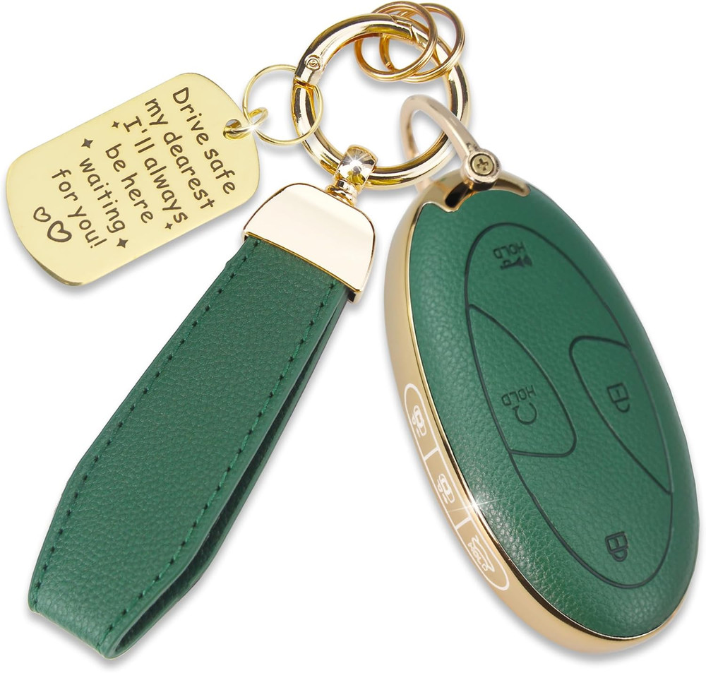 Soft TPU & Leather Key Fob Cover Compatible with Hyundai Ioniq 6 Grandeur GN7 KO