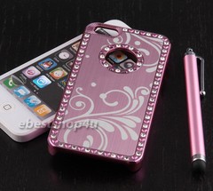 Bling Diamo Crystal Plastic Aluminum Decoration Case Cover Skin for iPhone 5 5s