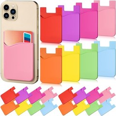 24 Pcs Silicone Card Holder Phone Wallet Stick on Self Sticker (Multiple Color)