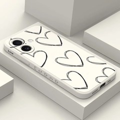 For iPhone 16 15 14 13 12 11 Plus Pro Max Case Shockproof Silicone Heart Cover