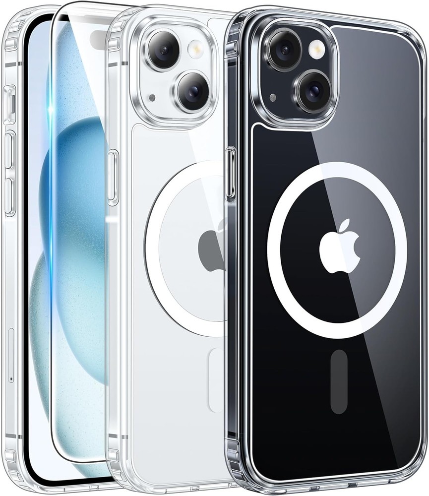 FNTCASE for iPhone 15 Case Clear iPhone 14/13 Case Magnetic Phone Cases with …